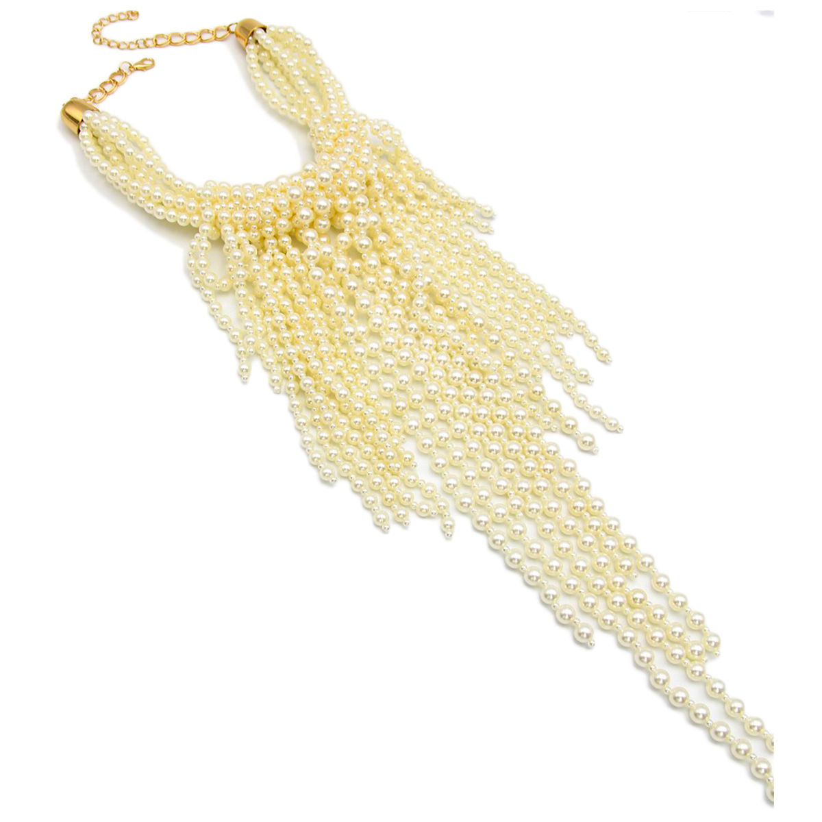 Cream Clustered Fringe Pearl Set