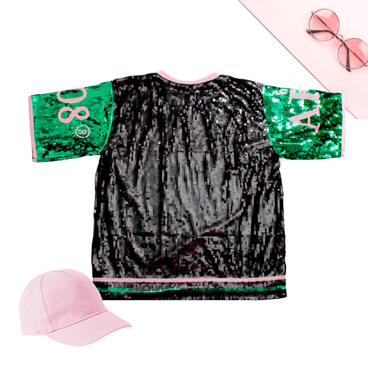 Alpha Kappa Alpha Black Sequin Jersey Shirt