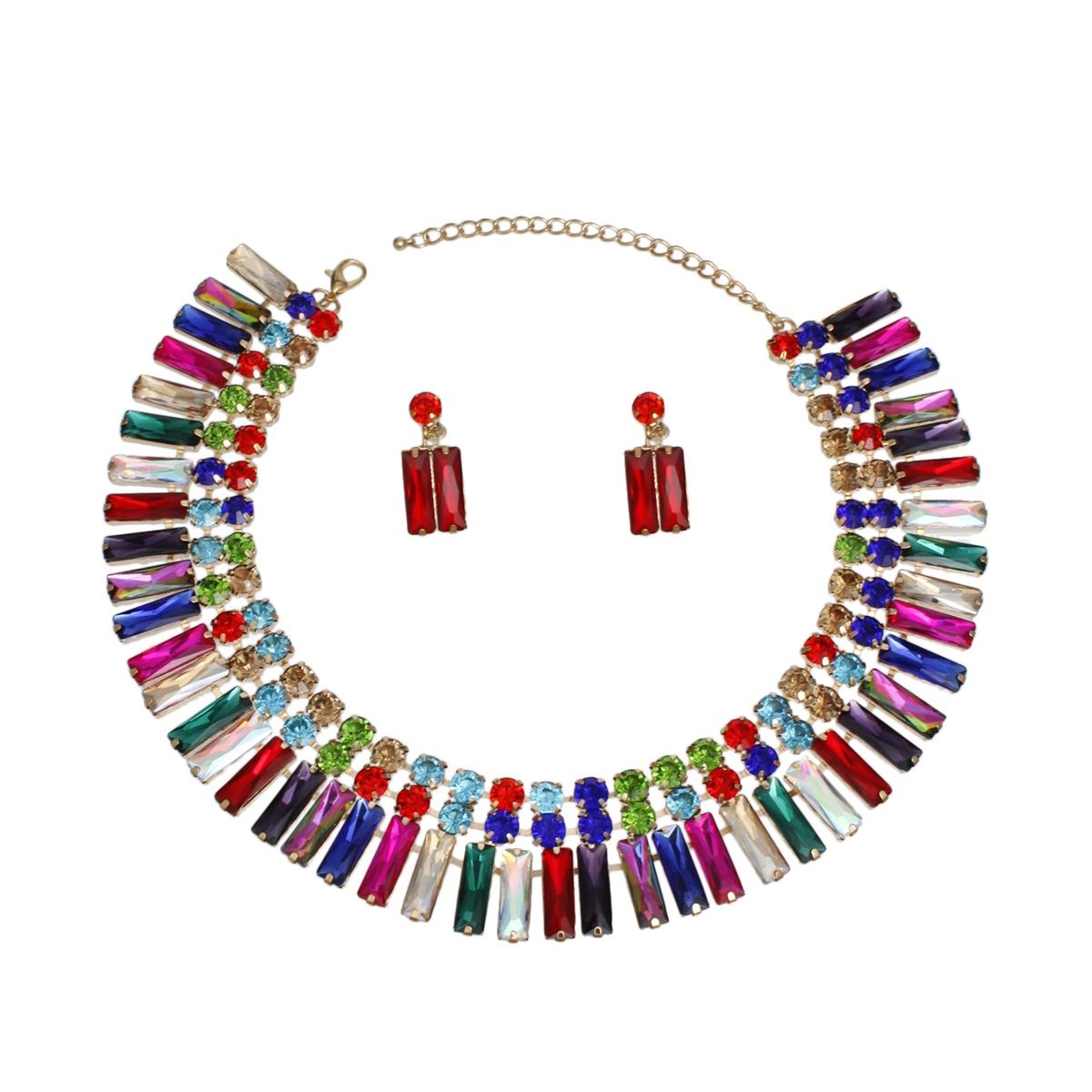 Collar Multicolor Hollywood Glamor Crystal Set