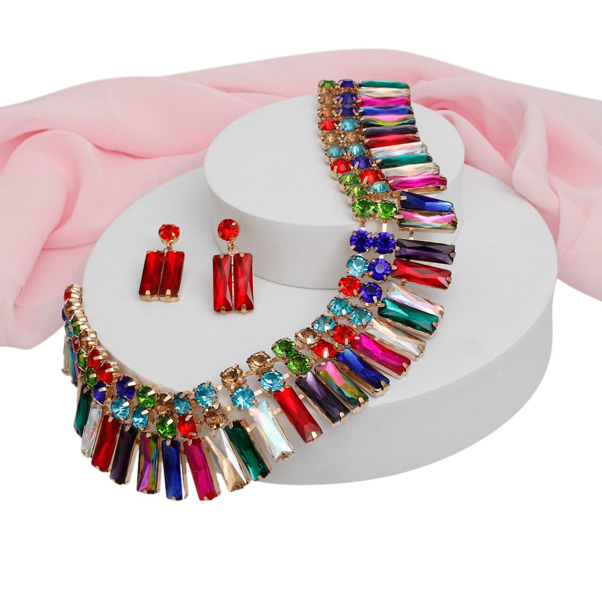 Collar Multicolor Hollywood Glamor Crystal Set