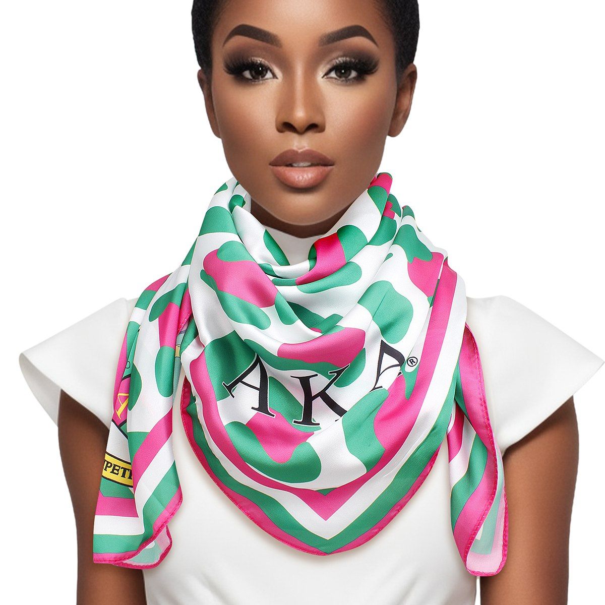 AKA Sorority Leopard Print Square Scarf for Women