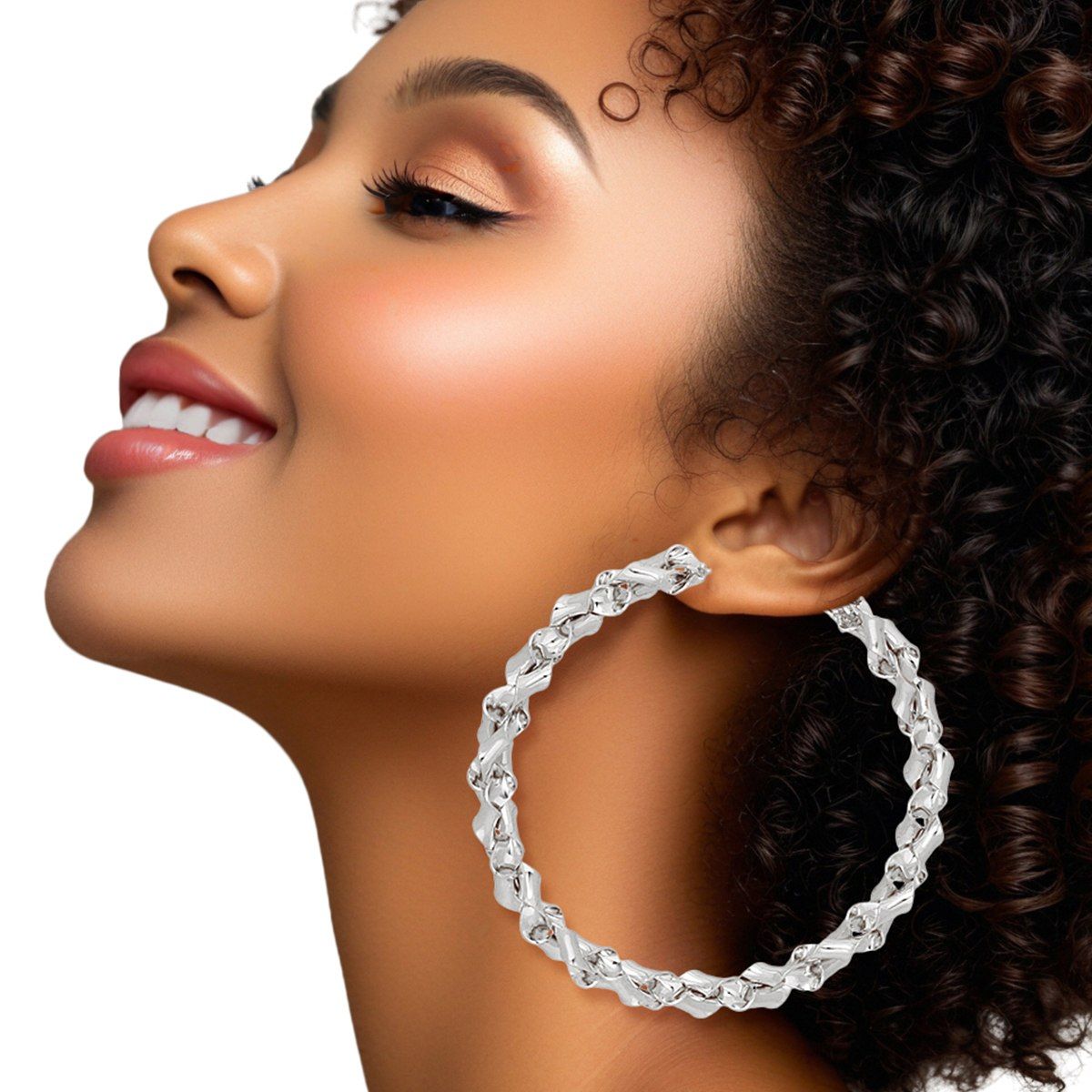 Hoops Silver Handmade Twist Curl Earrings Women