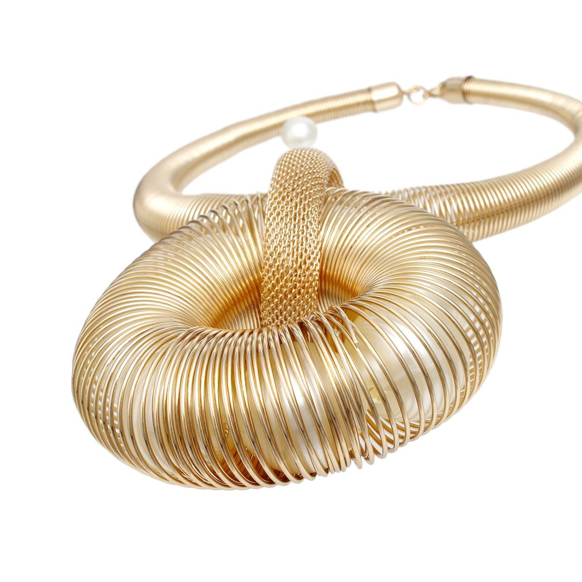 Pendant Coiled Gold XL Bubblegum Pearl Set Women