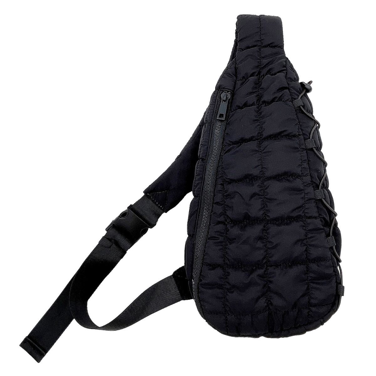 Quilted Sling Bag Black Crossbody Bag for Women