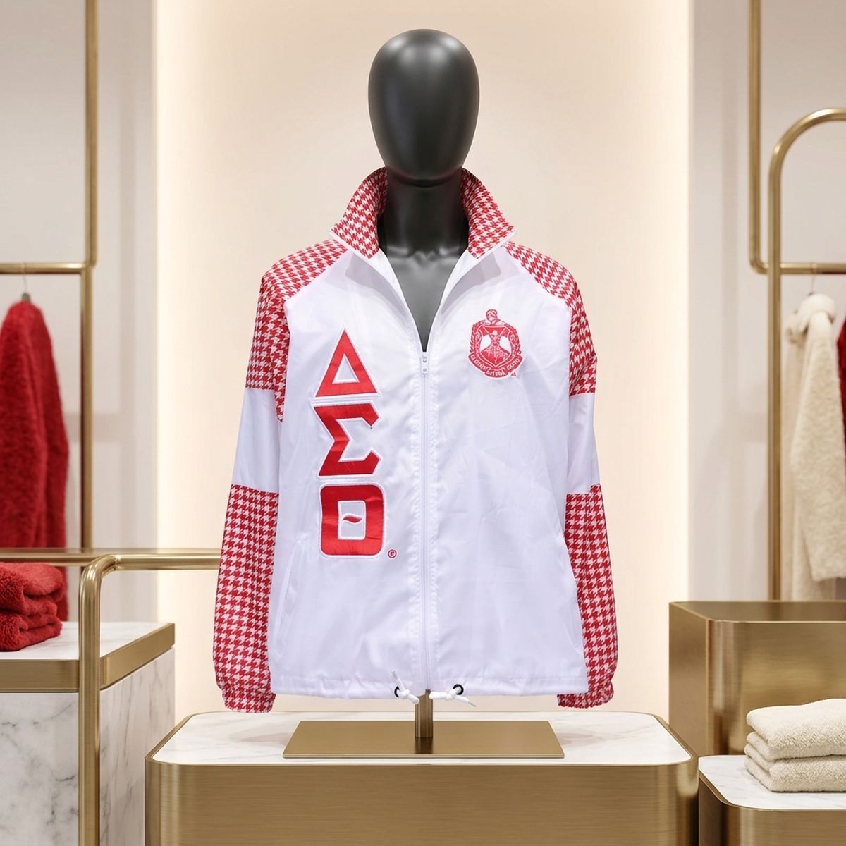 DST Greek Apparel 2XL White Windbreaker Jacket