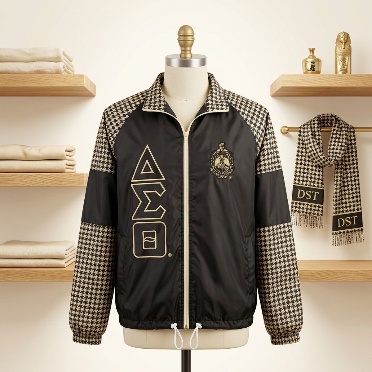 DST Greek Apparel Small Black Windbreaker Jacket
