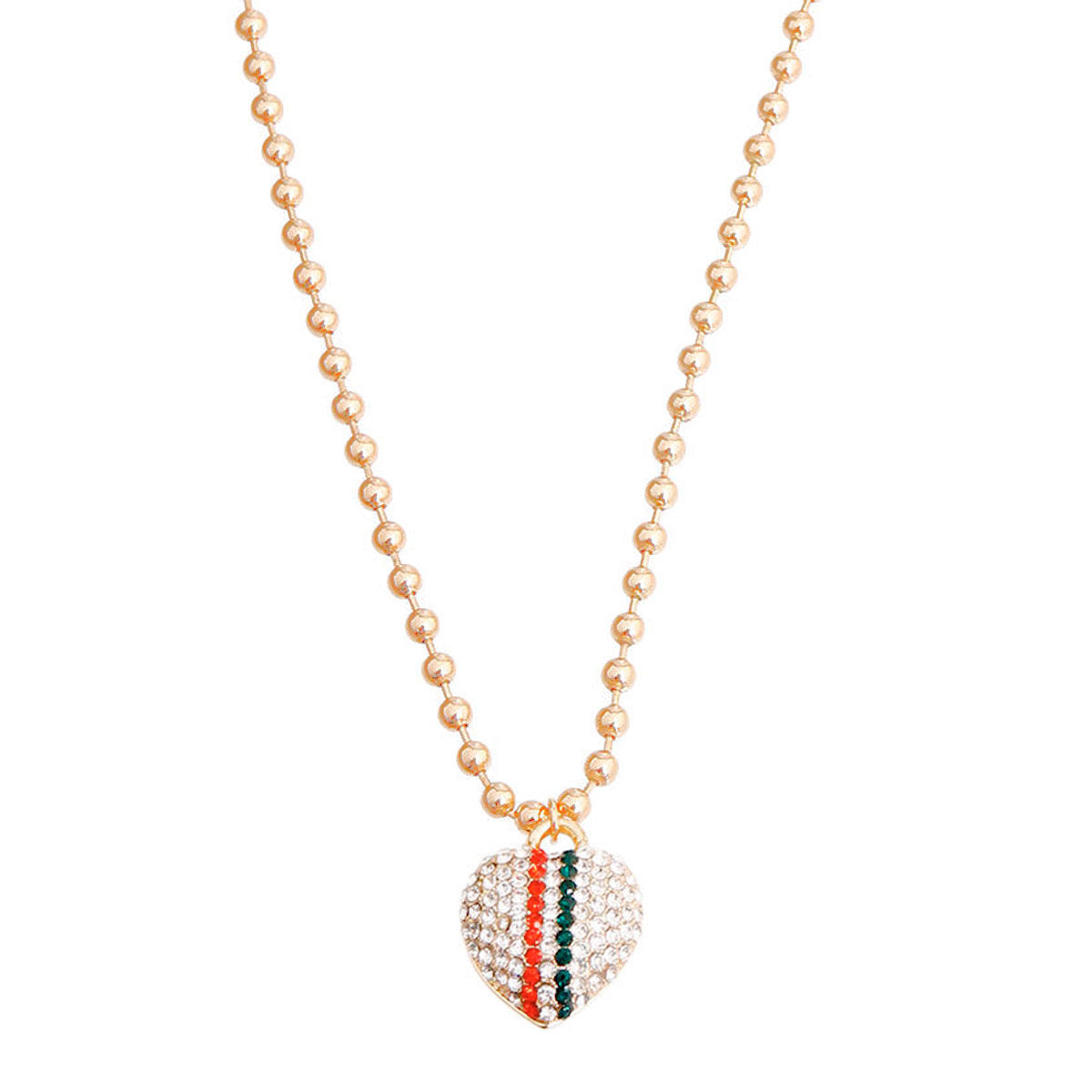 Heartfelt Harmony: Stripe Ball Necklace