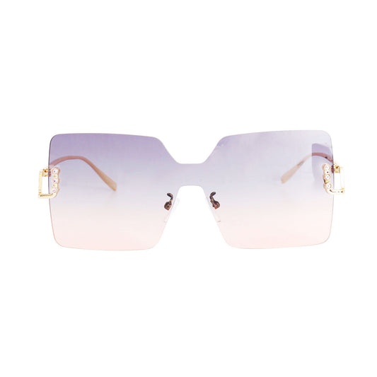 Gray One Piece Square Sunglasses