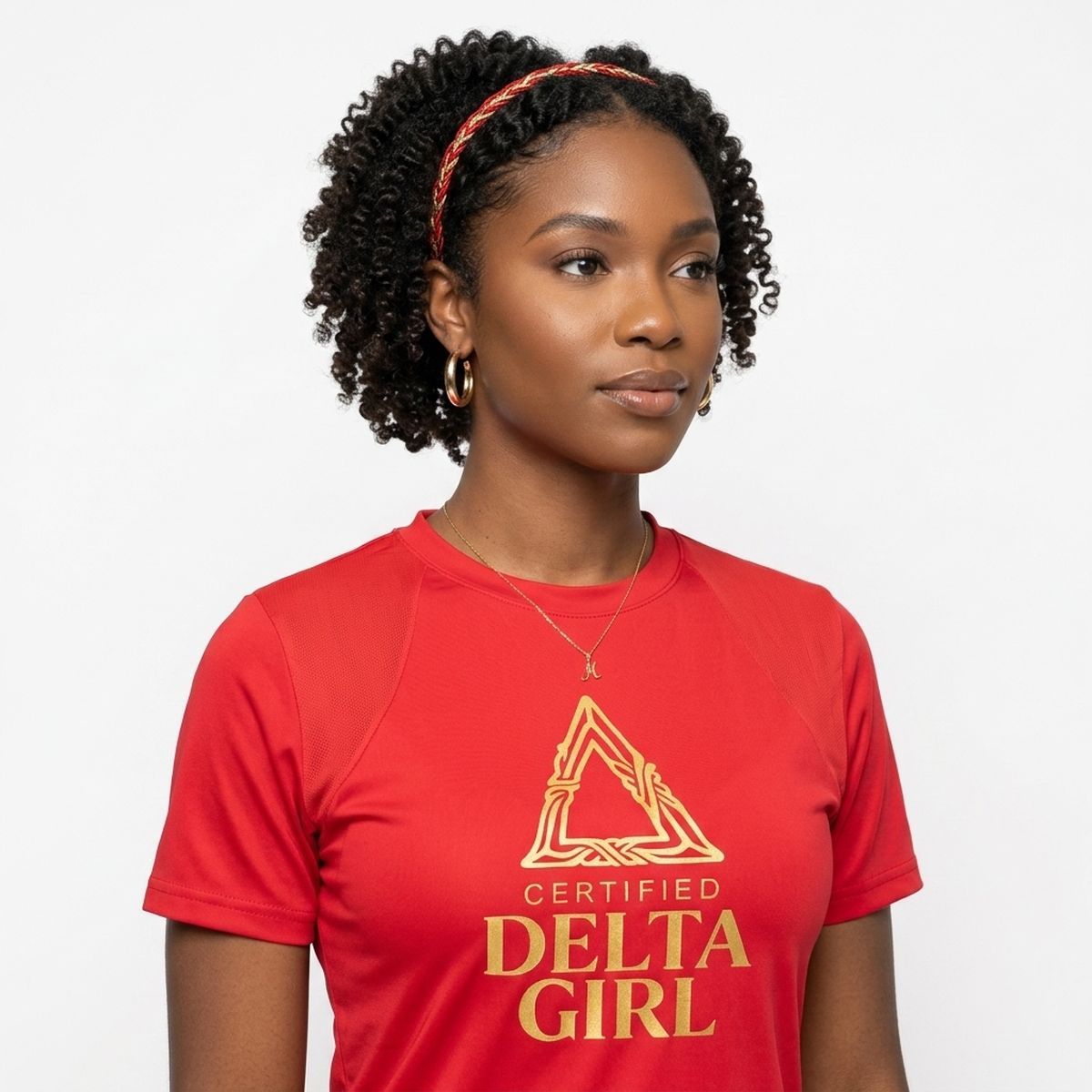 DST Certified Large Delta Girl Red Athletic Tee